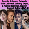 Dakota Johnson kiállt Shia LaBeouf, Johnny Depp, és Armie Hammer mellett