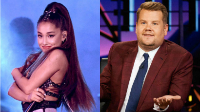 Ariana Grande is beül James Corden mellé