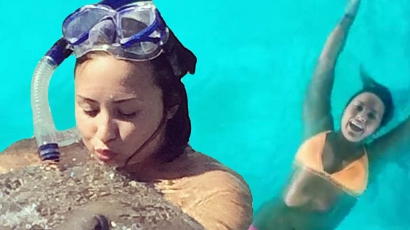 Cápákkal és rájákkal úszkált Demi Lovato