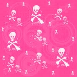 pink halálfejek